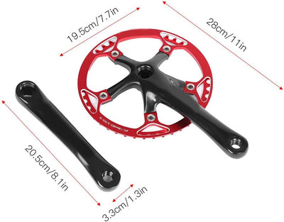 Tbest Kettenradgarnitur Fahrrad Kurbelgarnitur Singlespeed Crankset, Fahrrad Kurbel Cranket 170mm Mo