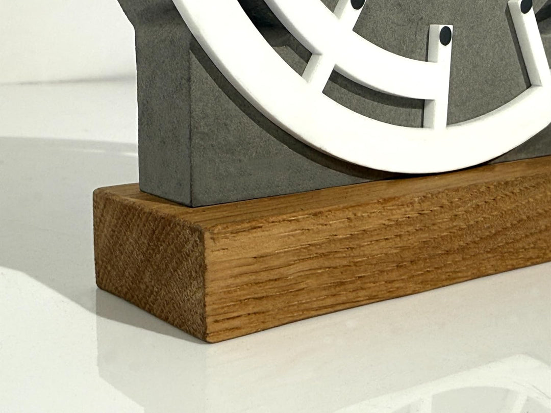 FLEXISTYLE Modern standuhr tischuhr klein aus Holz Eiche Wohnzimmer Badezimmer Uhr Holz tischuhren h