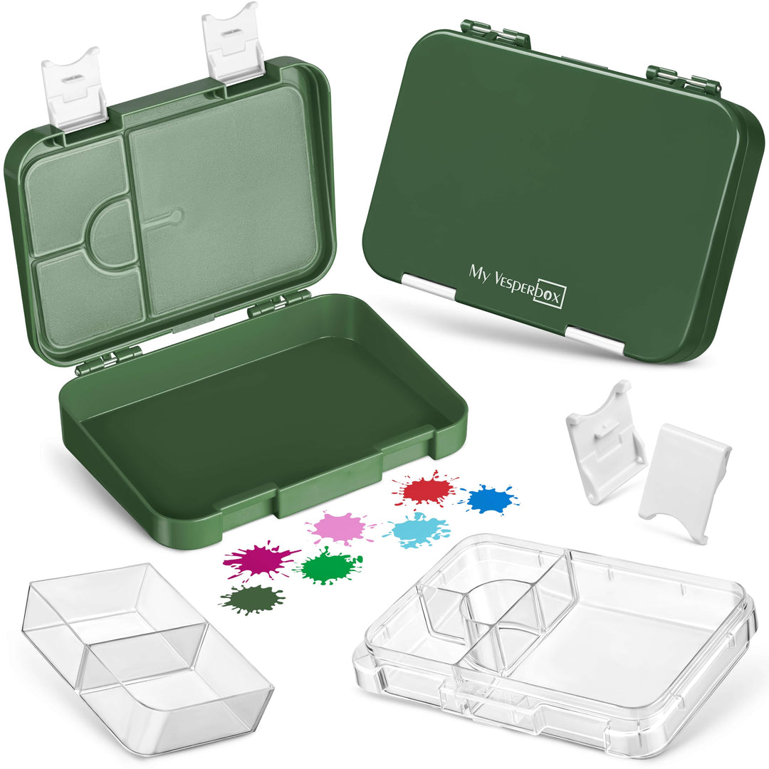 My Vesperbox® Brotdose für Kinder mit Fächern [LEN] - Lunchbox mit Trennfächern - Bento Box - Jausen