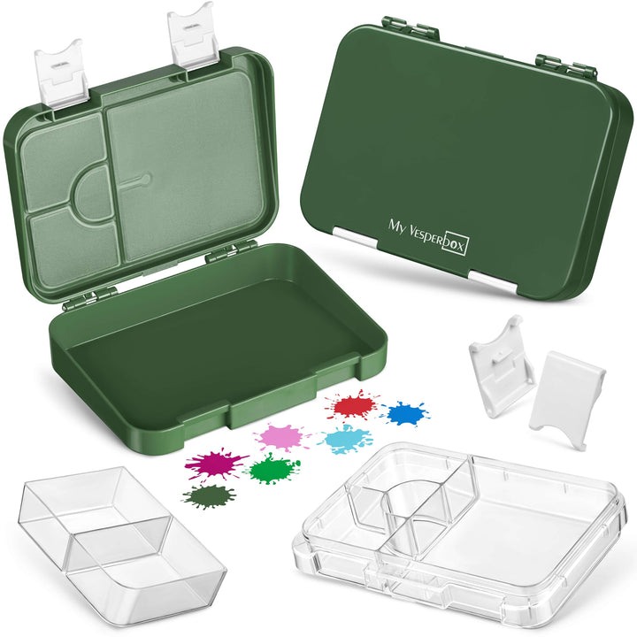 My Vesperbox® Brotdose für Kinder mit Fächern [LEN] - Lunchbox mit Trennfächern - Bento Box - Jausen
