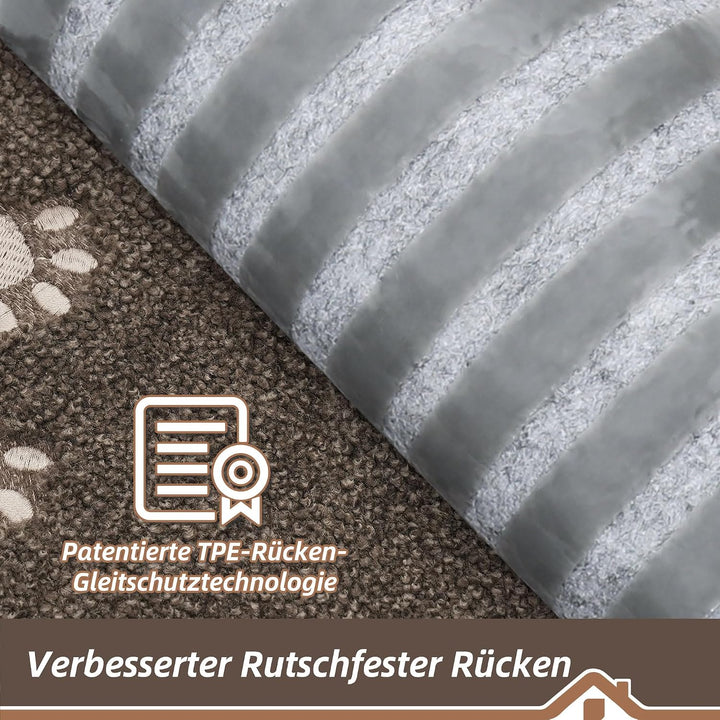 BEQHAUSE Treppeneckmatten Stufenmatten Innen rutschfest, 76X76cm,Braun | Maschinenwaschbare Treppent