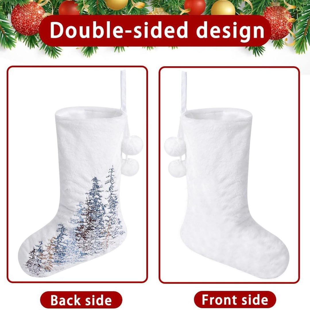 2pcs Weihnachtsstrumpf Personalisiert Weiss Nikolausstrumpf 46 cm Grosser Christmas Stockings Weihna
