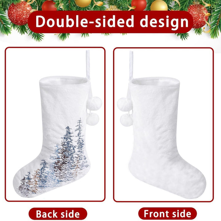 2pcs Weihnachtsstrumpf Personalisiert Weiss Nikolausstrumpf 46 cm Grosser Christmas Stockings Weihna