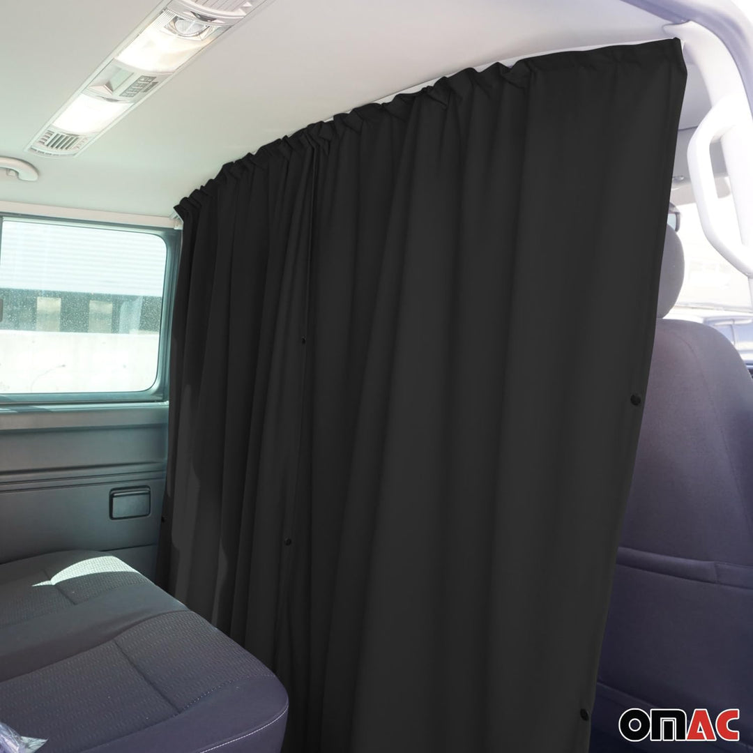 Autogardinen Fahrerhaus Mass Gardinen kompatibel mit VW T6 L1 L2 Sonnenschutz Schwarz 130x180 Grau,