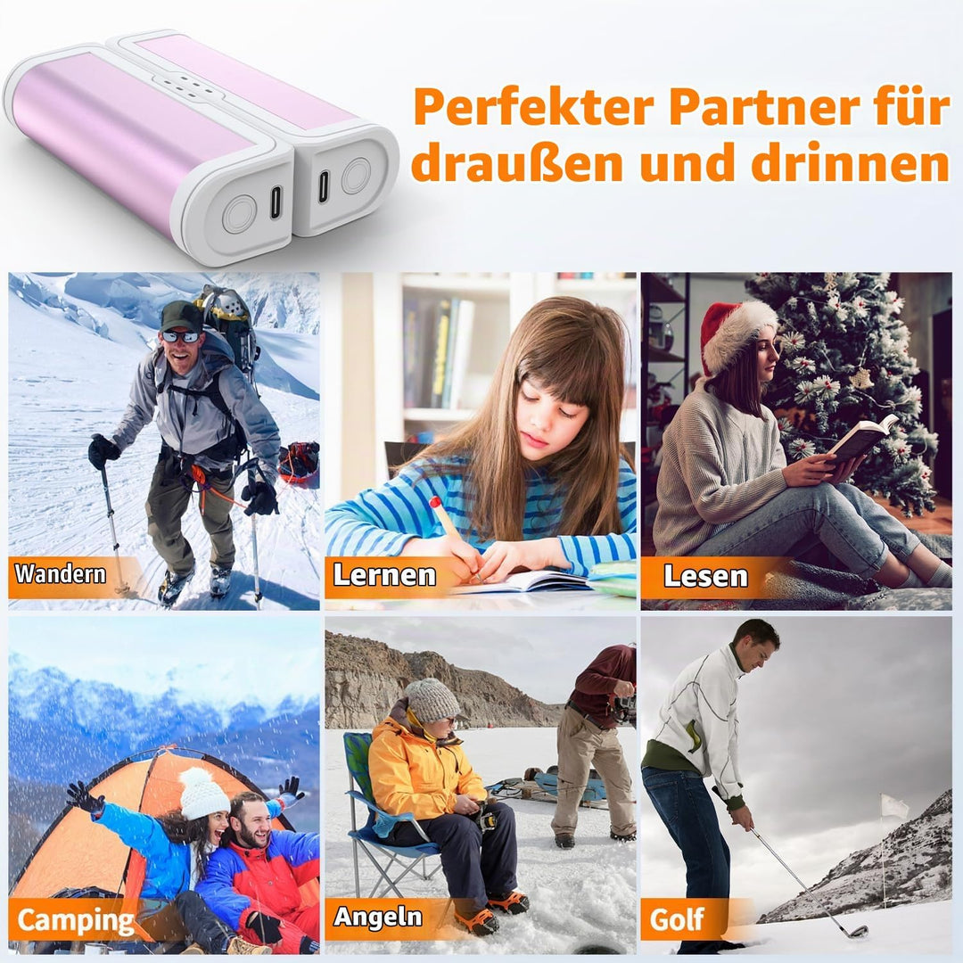 Handwärmer elektrisch 2er Set, gabless Handwärmer Taschenwärmer, Handwärmer wiederverwendbar, elektr