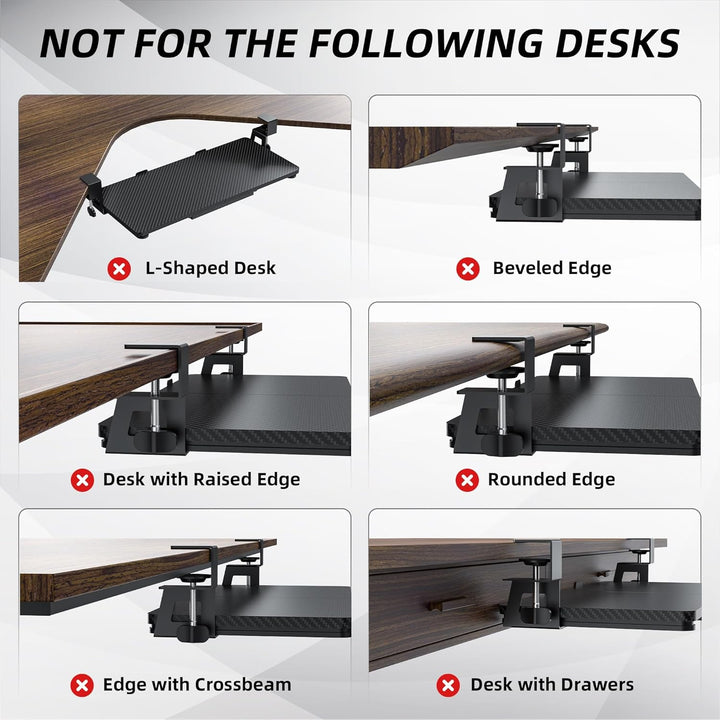 ETHU Office-Keyboard-Drawers Carbon Black, Tastaturablage, grosse Tastaturablage unter dem Schreibti