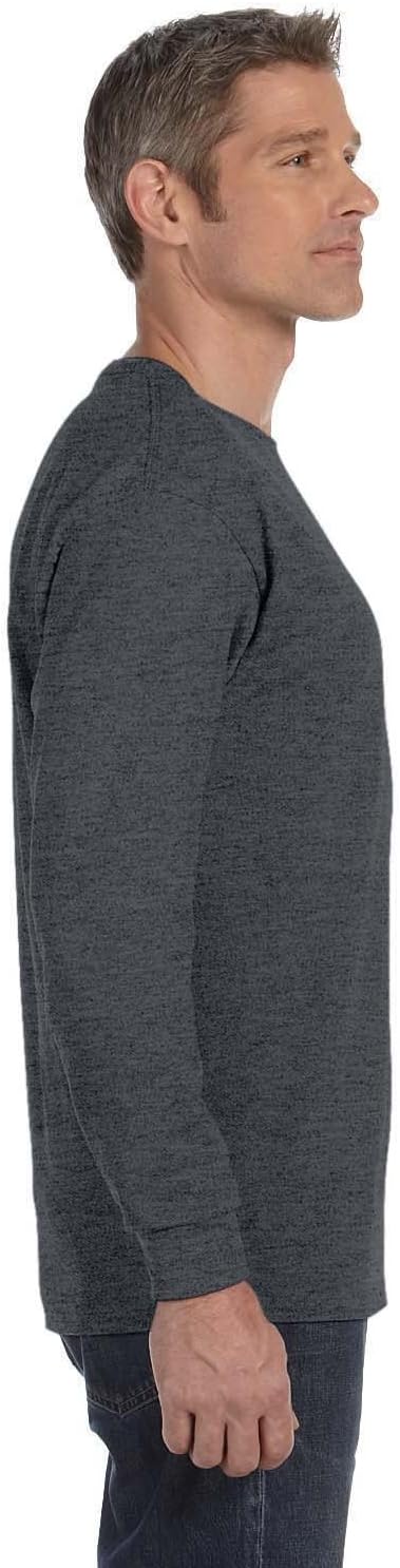 Hanes 6.1 oz. Tagless ComfortSoft Long Sleeve T-Shirt XL Charcoal Heather, XL Charcoal Heather