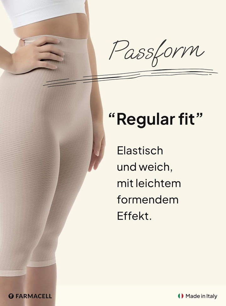 FarmaCell 123 Massierende reduzierende Miederhose Hohe Taille unter dem Knie 3XL-4XL Beige, 3XL-4XL