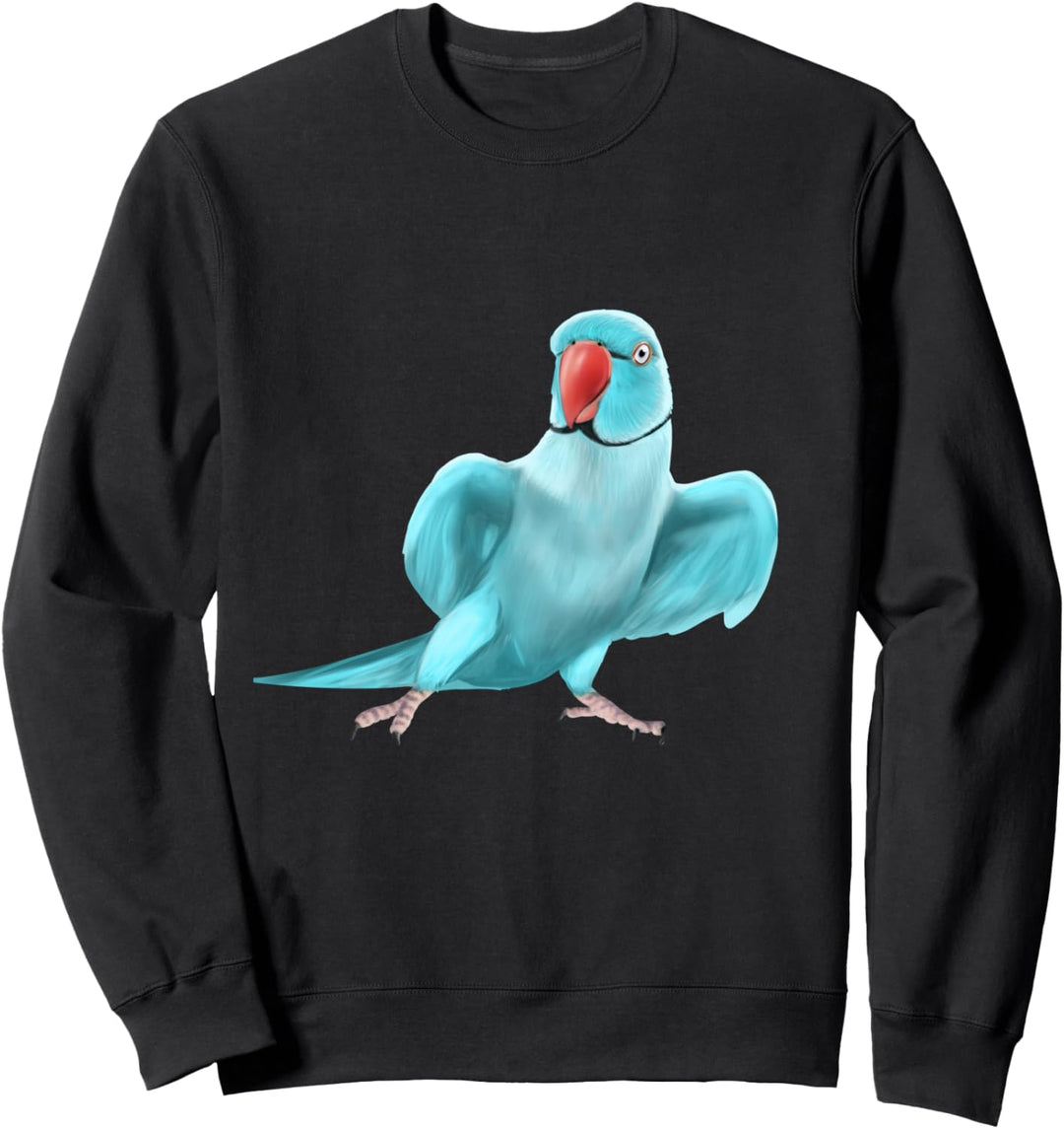 Blauer indischer Ringneck-Papagei-Vogel Sweatshirt