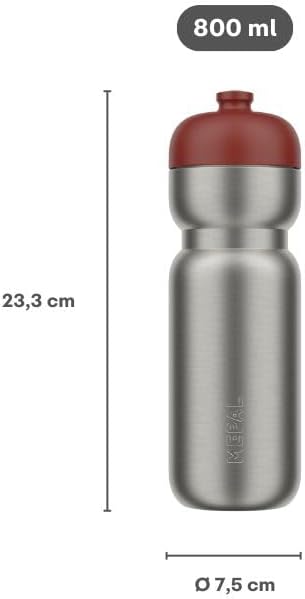 Mepal - Edelstahl Trinkflasche Pull Sport - Auslaufsicher - Mit einer Hand zu halten, öffnen und tri