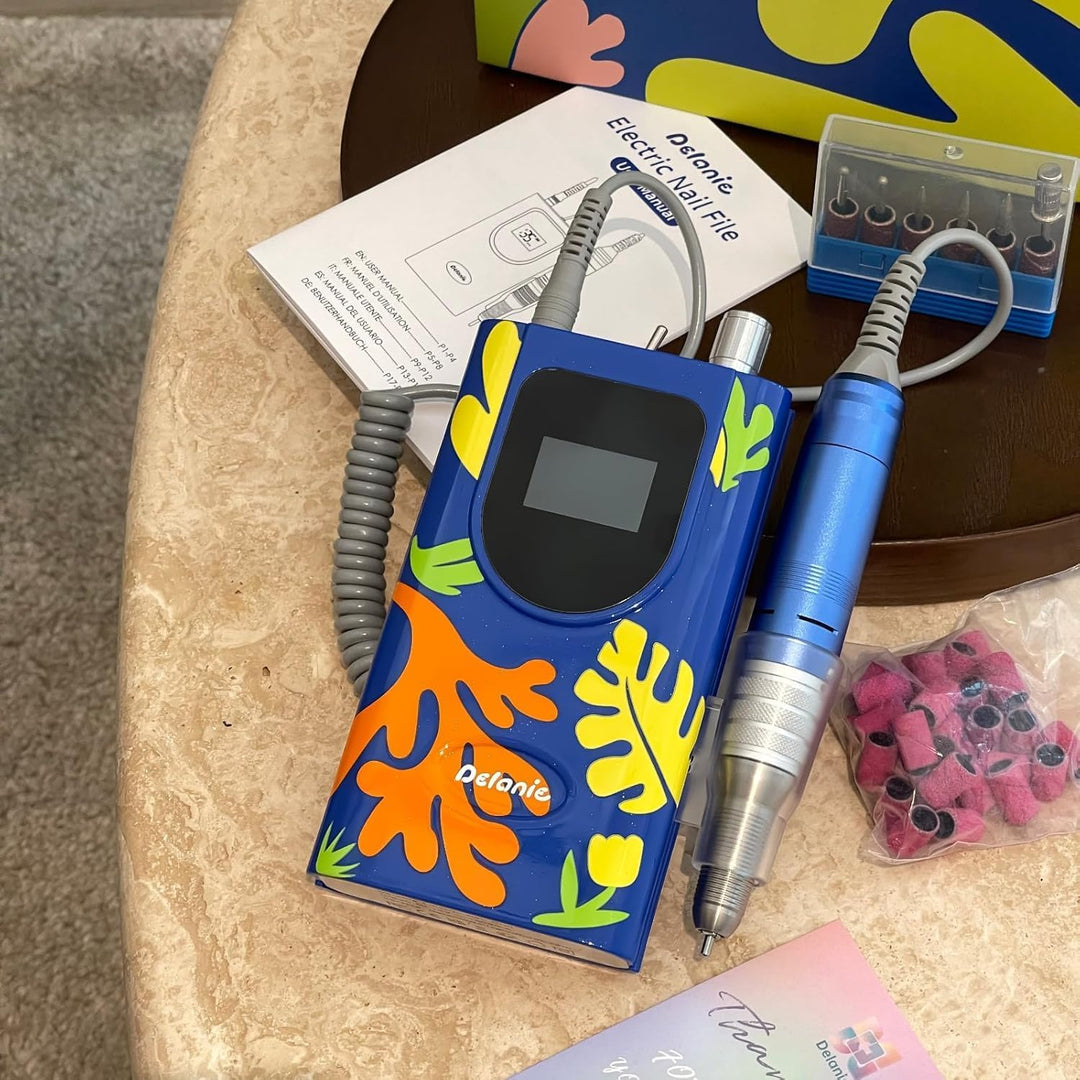 Delanie Professioneller Nagelfräser 35000 U/min, Wiederaufladbarer Fräser für Gelnägel Nagellack, El