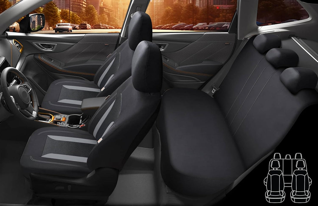 Schonbezüge-Komplettset für Skoda Karoq Bj ab 2017 in Schwarz/Grau FT2