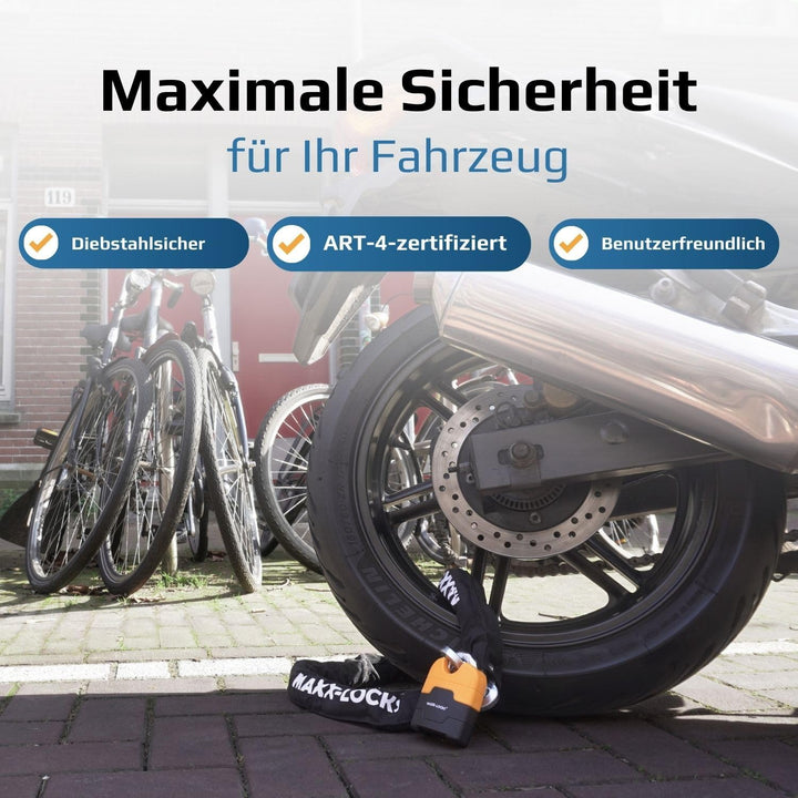 Ohura ART 4 Motorschloss/Scooterschloss - Kettenschloss mit 12mm dicken Schaltern - Art zugelassenes