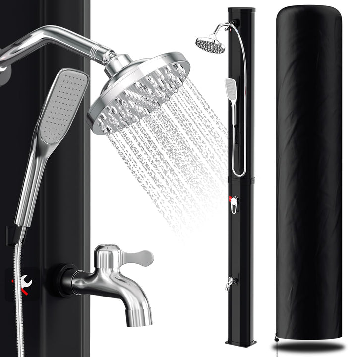 Randaco Solardusche Solar Gartendusche warmes Wasser Bis Zu 60°C Ohne Stromanschluss Pooldusche Camp
