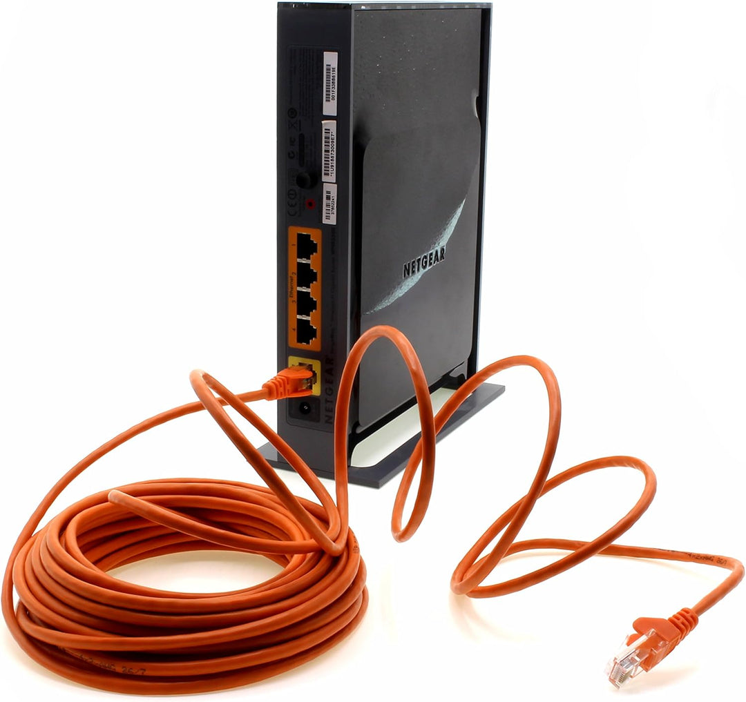 1aTTack.de Netzwerkkabel Cat.6 - orange - 10x - 10m - (Set) - CAT6 Ethernet Kabel Lankabel 1000 Mbit