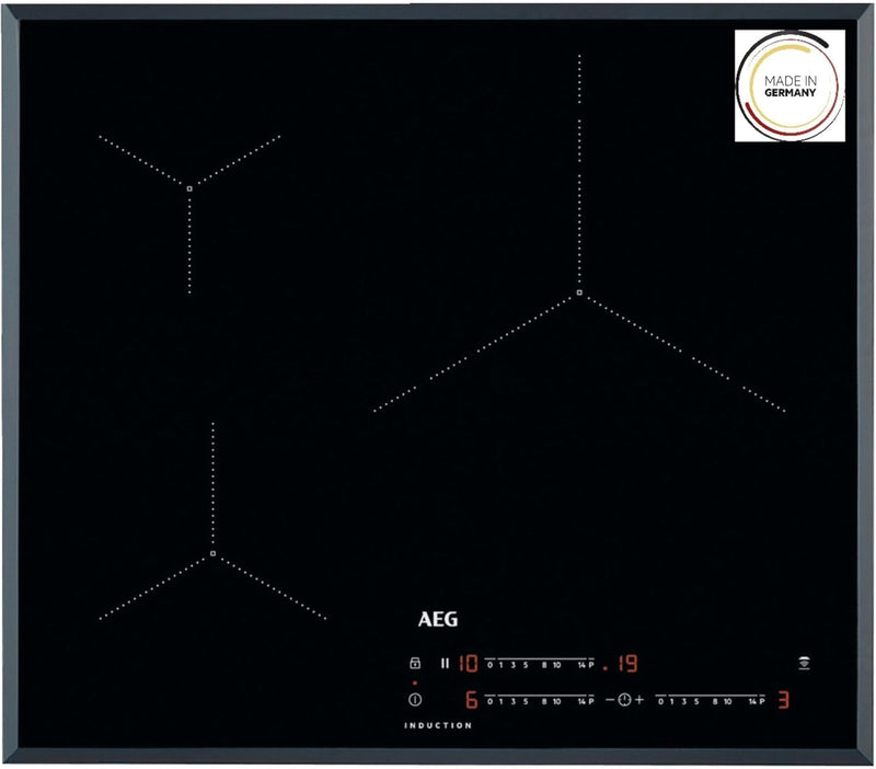 AEG IKB63435FB Induktionsplatte, 3-Zonen-Trocknung, Touch-Steuerung, Schnellheizung, Auto-Verbindung