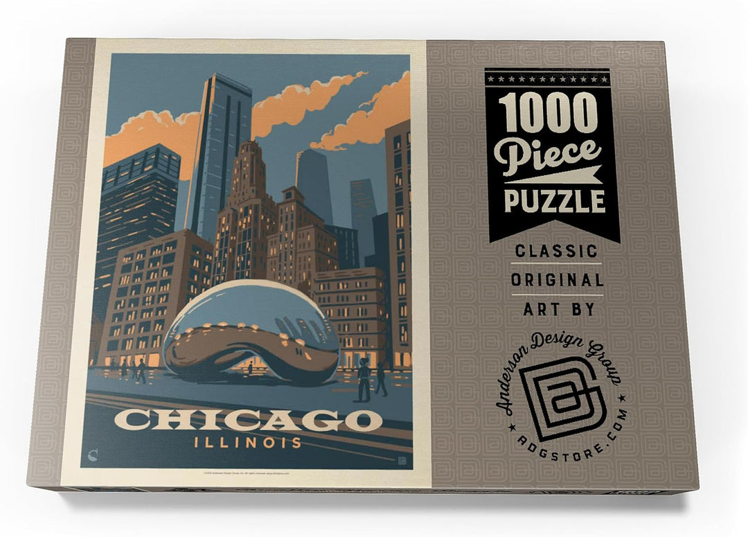 Chicago, IL: Magic Bean, Vintage Poster - Premium 1000 Teile Puzzle - MyPuzzle Sonderkollektion von