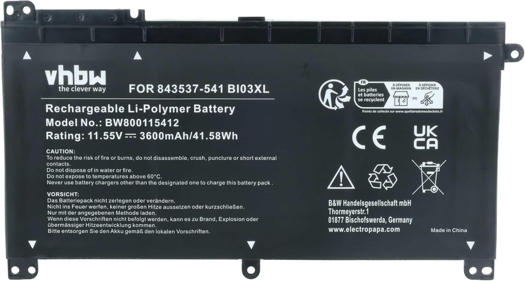 vhbw Akku kompatibel mit HP Pavilion X360 13-U033TU, X360 13-U036NW, X360 13-U038CA, X360 13-U038TU