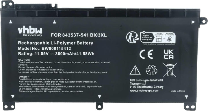 vhbw Akku kompatibel mit HP Pavilion X360 13-U033TU, X360 13-U036NW, X360 13-U038CA, X360 13-U038TU