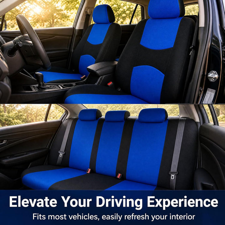 5-Sitze Universal Autositzbezüge, Sitzbezüge Auto,Schonbezüge für Autositze Blau, Blau
