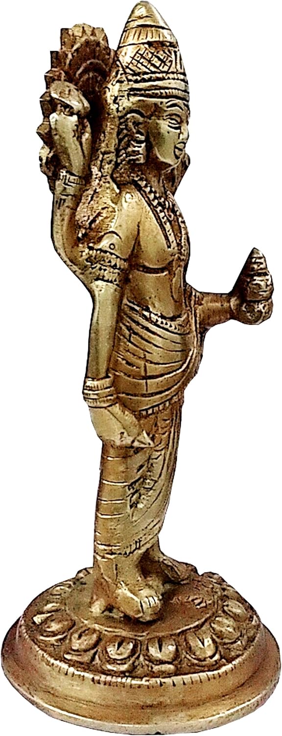 Purpledip Brass Statue Dhanvantari, The God of Ayurveda Healing(11737)