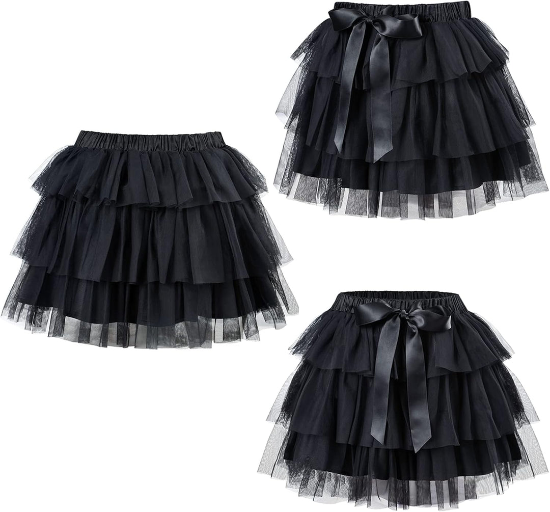LittleForBig Damen Mesh Tüll Puffy Petticoat Tutu Ballett Bubble Rock Kurzer Ballerina Rock XXL Schw