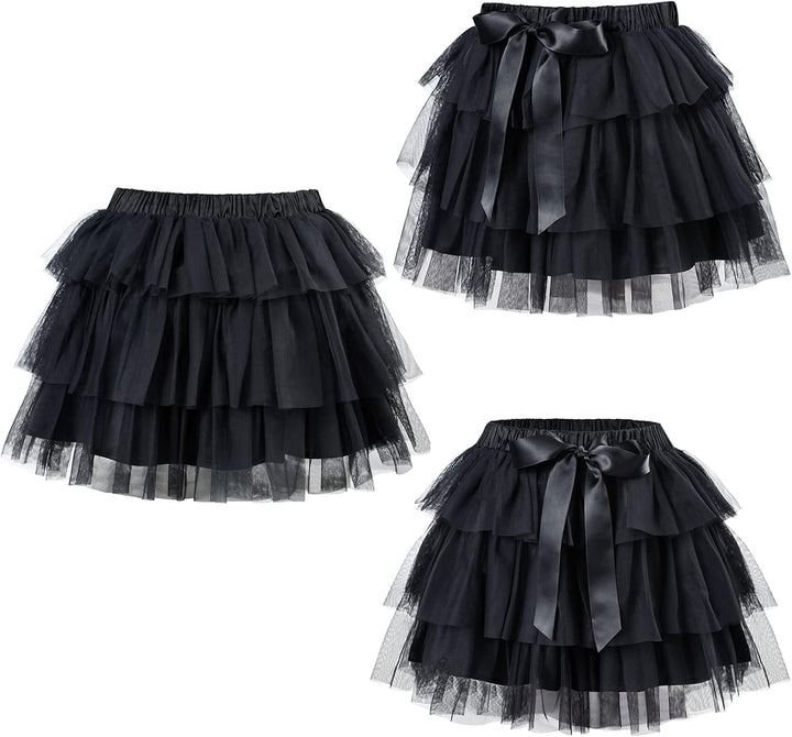 LittleForBig Damen Mesh Tüll Puffy Petticoat Tutu Ballett Bubble Rock Kurzer Ballerina Rock XXL Schw