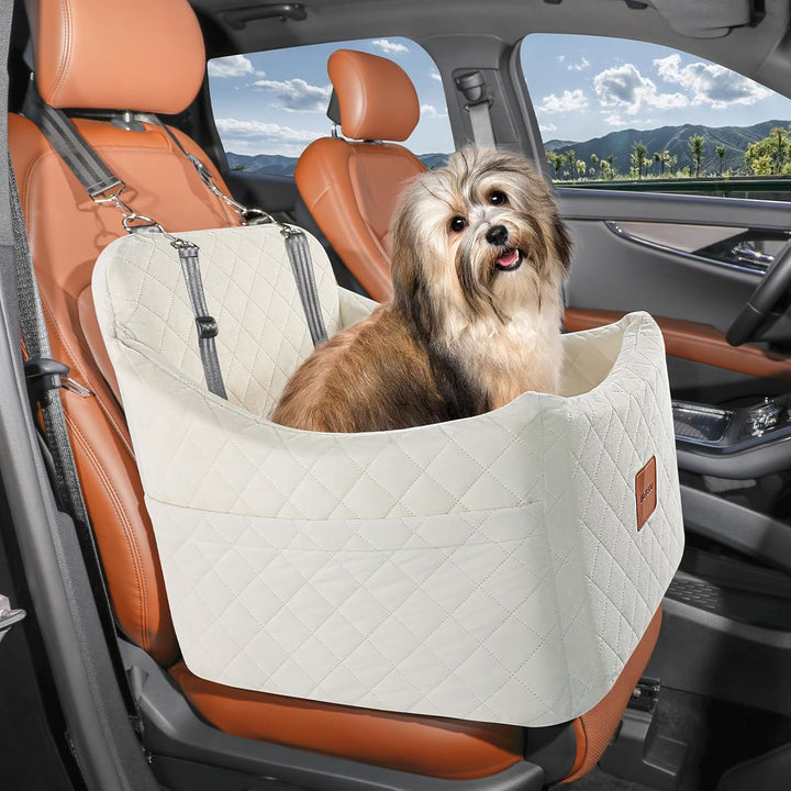 Hunde Autositz für kleine bis mittlere Hunde, Waschbarer hundesitz Auto mit Aufbewahrungstaschen, An