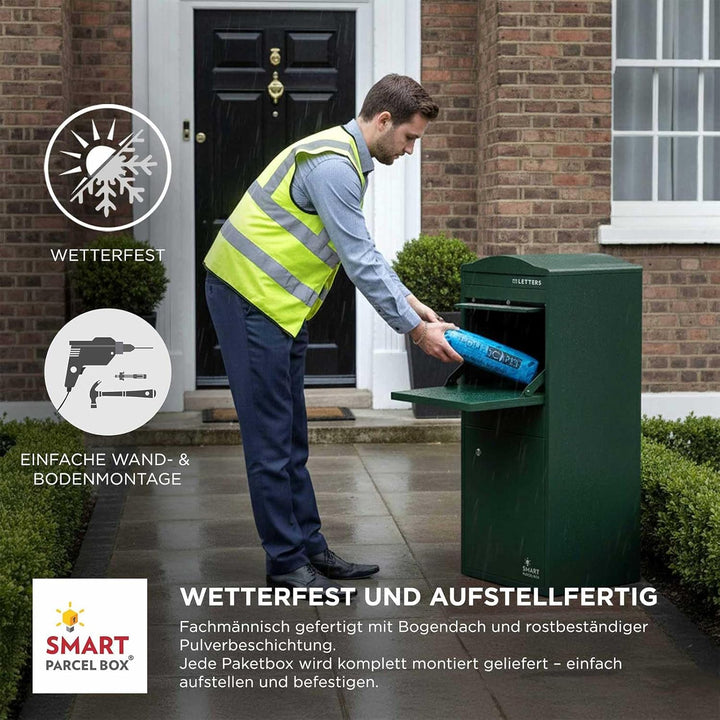 SMART PARCEL BOX Paketbox draussen, Standbriefkasten mit Paketfach, Paketbriefkasten XXL, grosse Pos