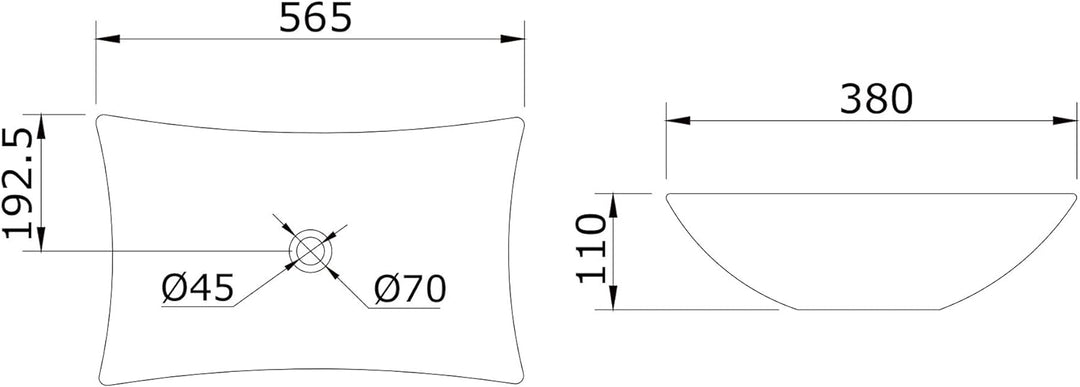 Mai & Mai: Aufsatzwaschbecken Brüssel910 aus Keramik, eckig, mit Nano-Beschichtung Weiss | Modell Br