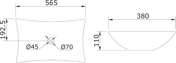 Mai & Mai: Aufsatzwaschbecken Brüssel910 aus Keramik, eckig, mit Nano-Beschichtung Weiss | Modell Br