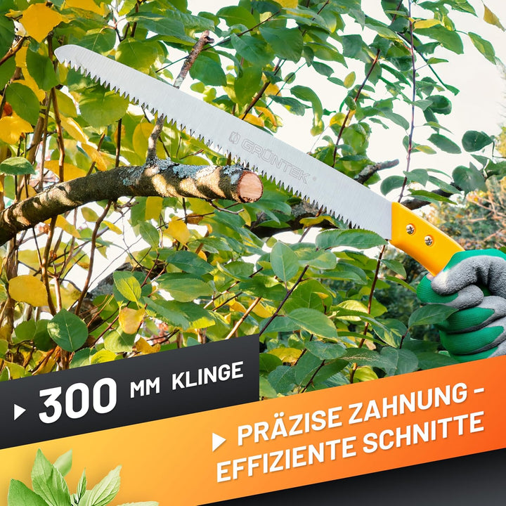 GRÜNTEK Gartensäge BARRAKUDA 300 mm, Baumsäge, Impuls gehärtete aggressive Spezial-Zahnung, Handsäge
