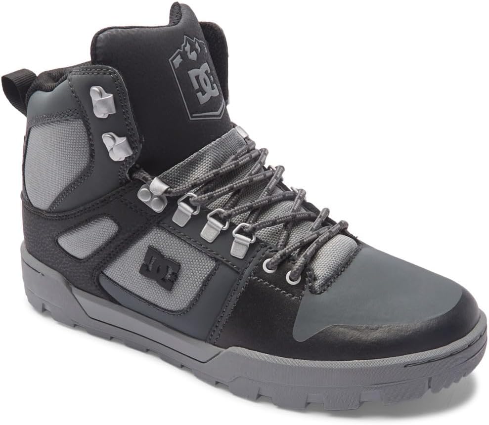 DC Shoes Herren Pure Hi Bootsschuh 41 EU Black Grey Black, 41 EU Black Grey Black