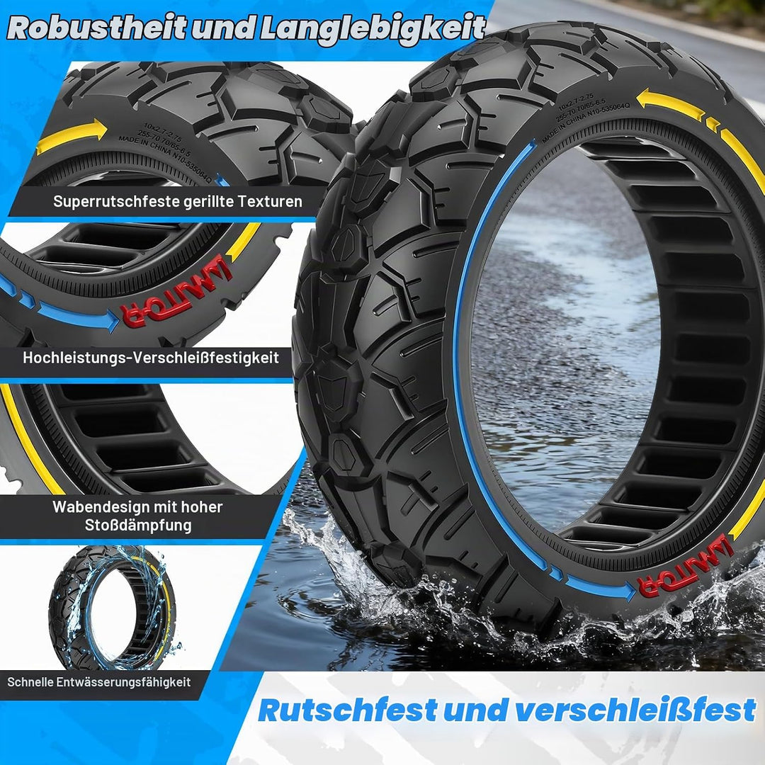 Vollgummireifen 10x2.70-6.5 Offroad, 10x2.75-6.5 Reifen Vollgummi, Pannensichere &amp; Abriebfeste &amp; War
