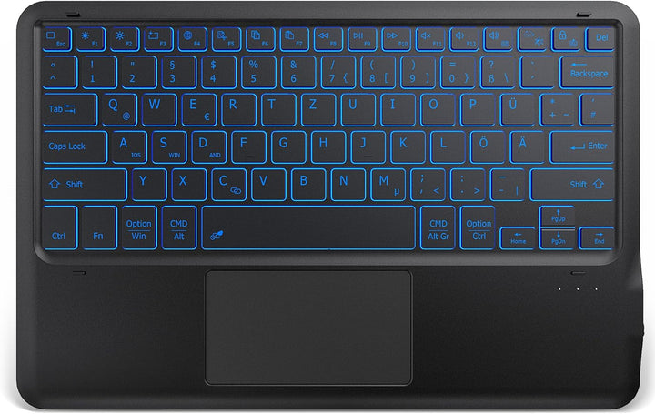 EasyAcc Beleuchtete Bluetooth Tastatur mit Touchpad, Ultraleichtes QWERTZ Tastatur, Kabellose Tastat