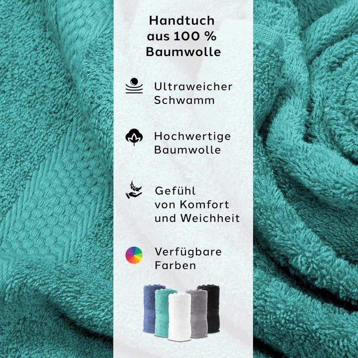 Caleffi Badetuch-Set, gross, 3 Stück, Grösse 55 x 105 cm, 100% Baumwolle, weich und saugfähig, ideal