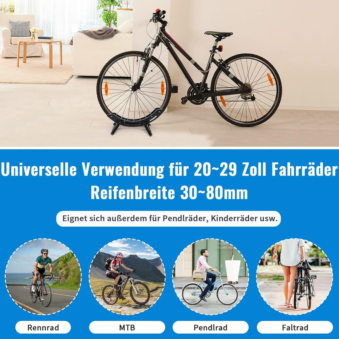 WILDKEN Fahrradständer Boden für Mountainbikes Rennräder MTB 25-80mm Fahrradreifen, Verstellbare Was