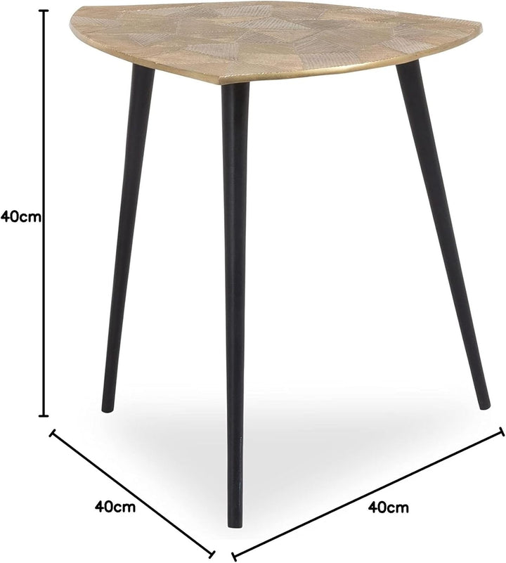M2 Kollektion Singh 1 Couchtisch/Beistelltisch/Tischset, Metall, gold, Durchmesser, Höhe 40cm