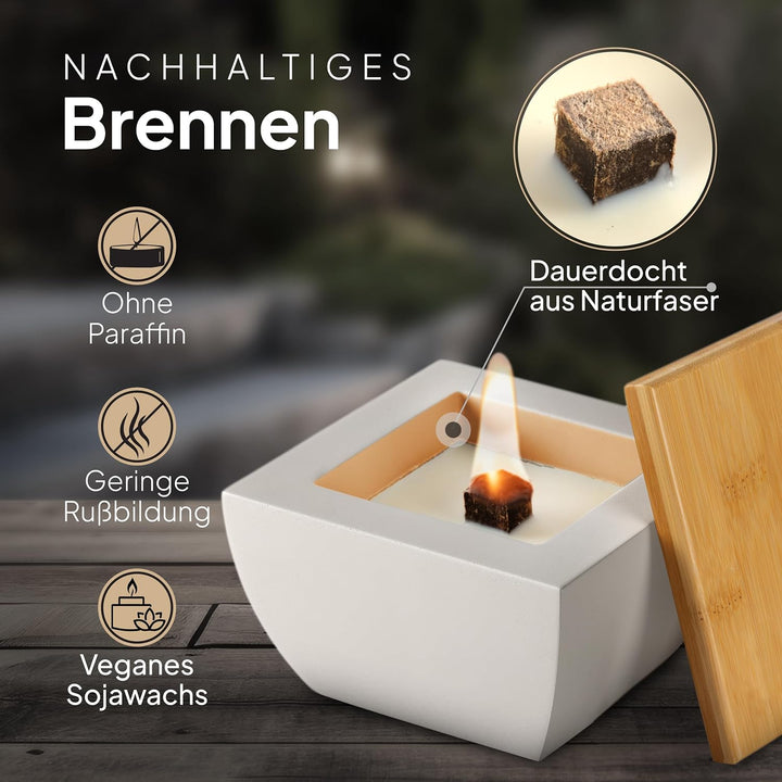 Betonkerze Kerzenrestefresser Dauerkerze - -Kerze für Lange Brenndauer, Wachsfresser für Kerzenreste