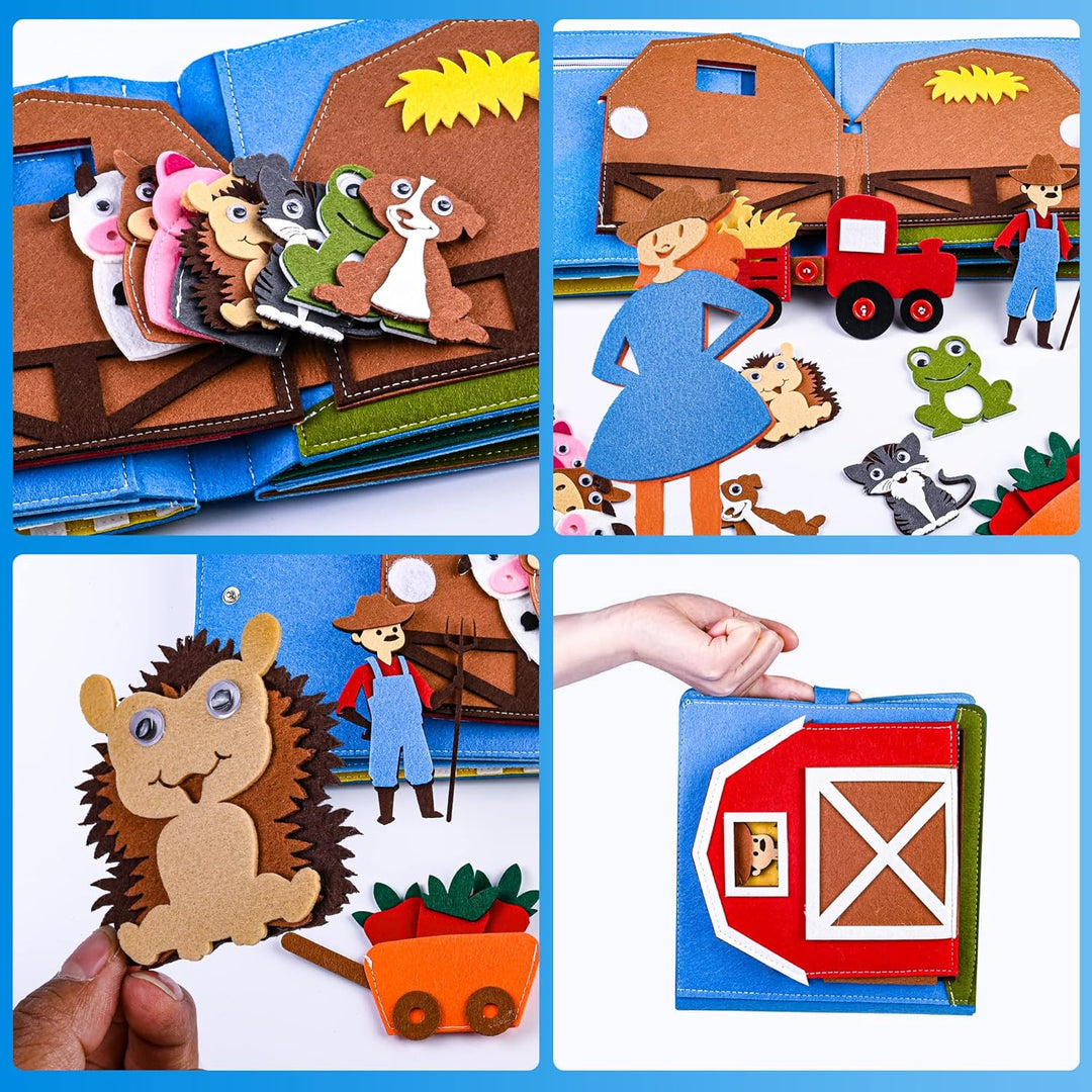 Quiet Book® | 3D Filz Beschäftigungsbuch Pädagogisches Sensorisches Spielzeug | Vorschulkinder Lerne