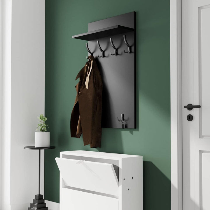 AKKE 100x60 | MAXI Garderobenpaneel Wandgarderobe Garderobe Wandpaneel Kleiderstange CHROM | SCHWARZ