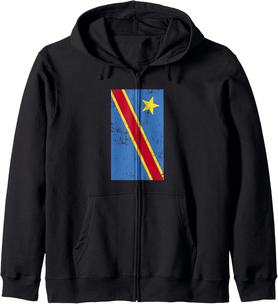 Democratic Republic of the Congo Africa Distressed Flag Kapuzenjacke