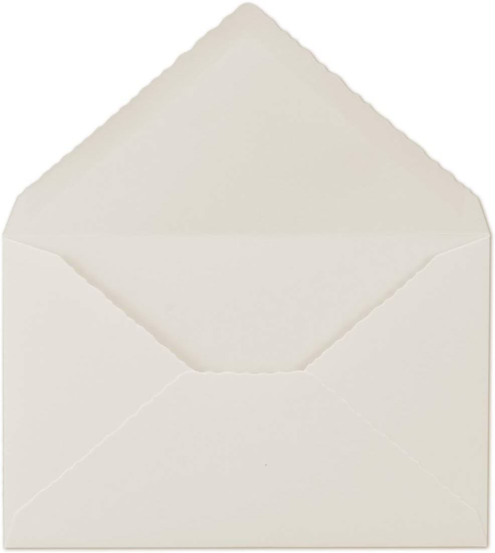 100x Vintage Brief-Umschläge mit Zackenschnitt - Natur-Weiss - Edel-Bütten - DIN C5-162 x 229 mm - 1