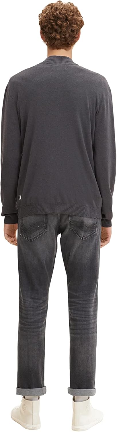 TOM TAILOR Denim Herren Strickjacke mit Brusttasche S 29476 - Coal Grey, S 29476 - Coal Grey