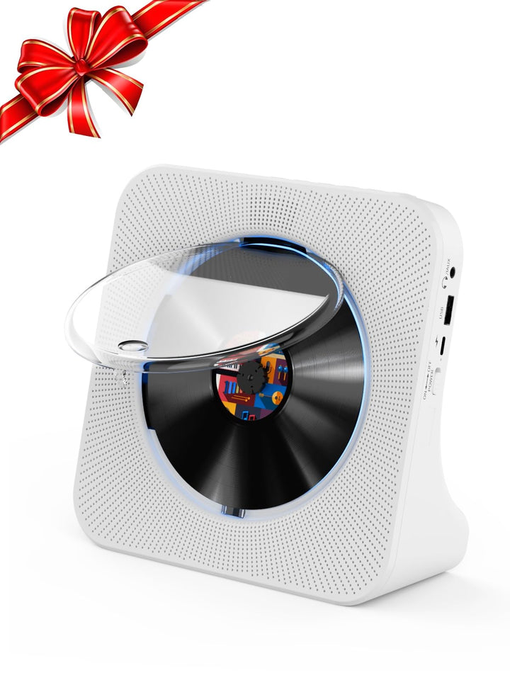 Gueray CD Player Bluetooth CD-Player mit Lautsprecher Unterstützt Fernbedienung Anzeige FM Radio mit