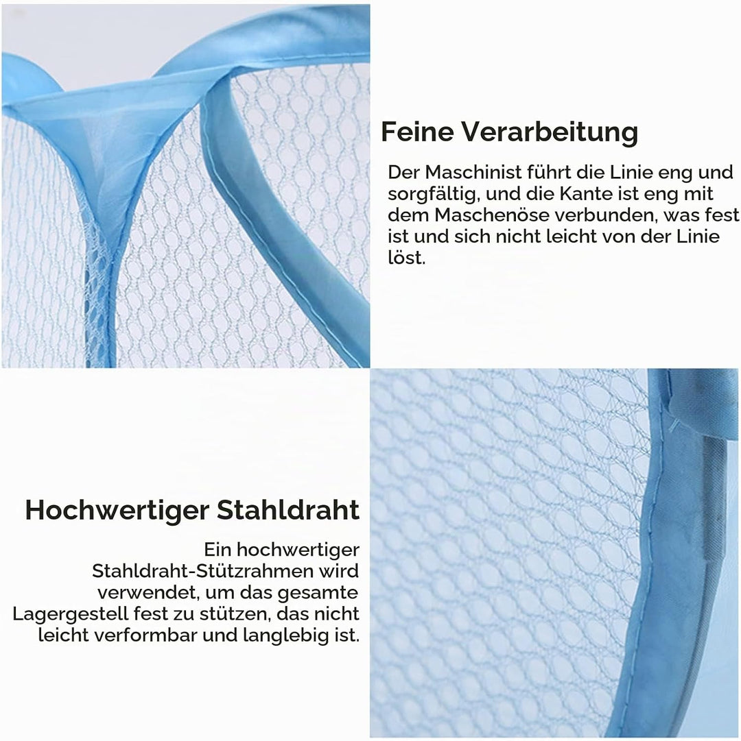 LIFEDYLUK 5 Pack Wäschekörbe Faltbar, Pop Up Laundry Basket Blau, Gelb, Rot, Lila, Grün, Mesh Aufbew