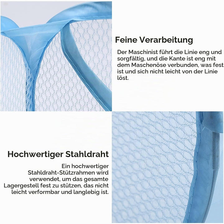 LIFEDYLUK 5 Pack Wäschekörbe Faltbar, Pop Up Laundry Basket Blau, Gelb, Rot, Lila, Grün, Mesh Aufbew