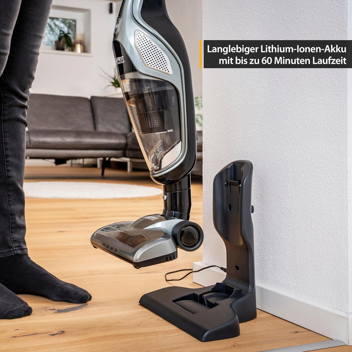 TZS First Austria 2in1 Stiel- und Handstaubsauger | bis zu 60 min Akkulaufzeit | Bodenbürste mit LED