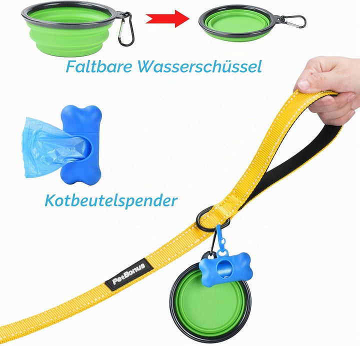 PetBonus Hundeleine Doppelleine für 2 Hunde, Keine Verwicklung Leine für 2 Hunde Gross, Verstellbar