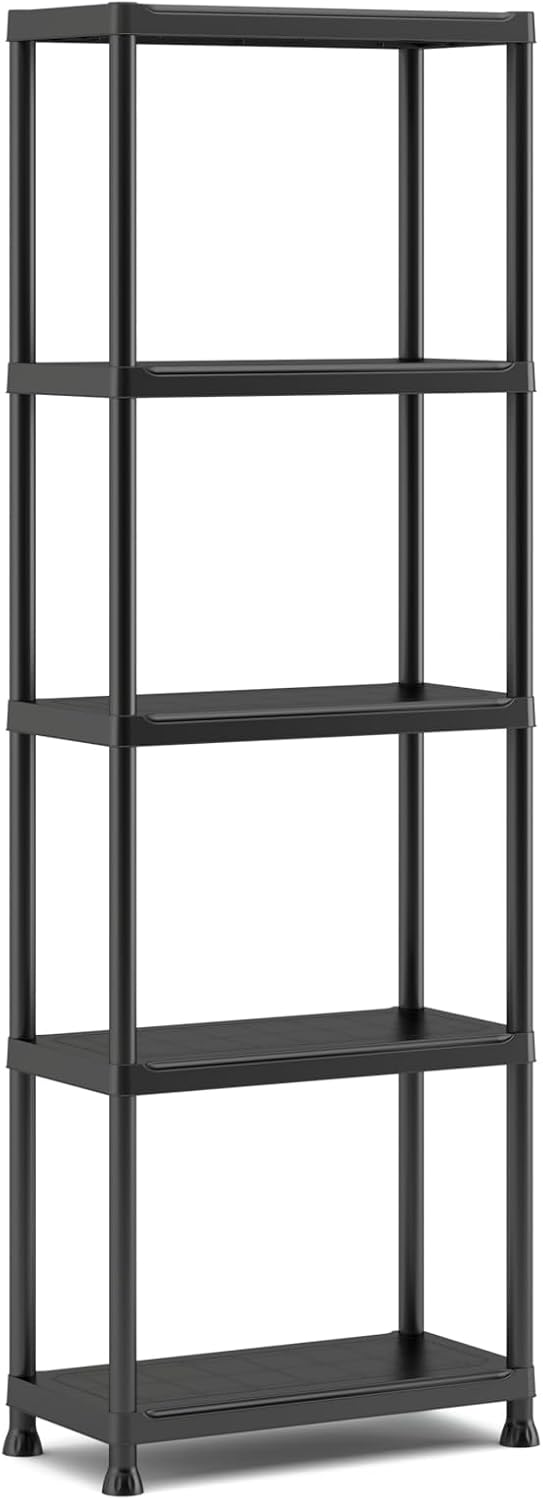 Keter 2er Set Regale 60/5, schwarz, 5 Böden, max. Traglast je 20 kg, 60 x 30 x 174 cm